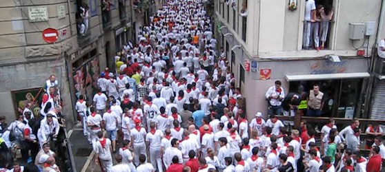 Short time lapse video from the Running of the Bulls during the Festival of San Fermin in Pamplona, Spain in July 2011